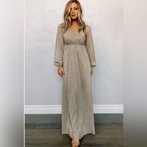 NEW with tag Baltic Born gold shimmer maxi dress sz L